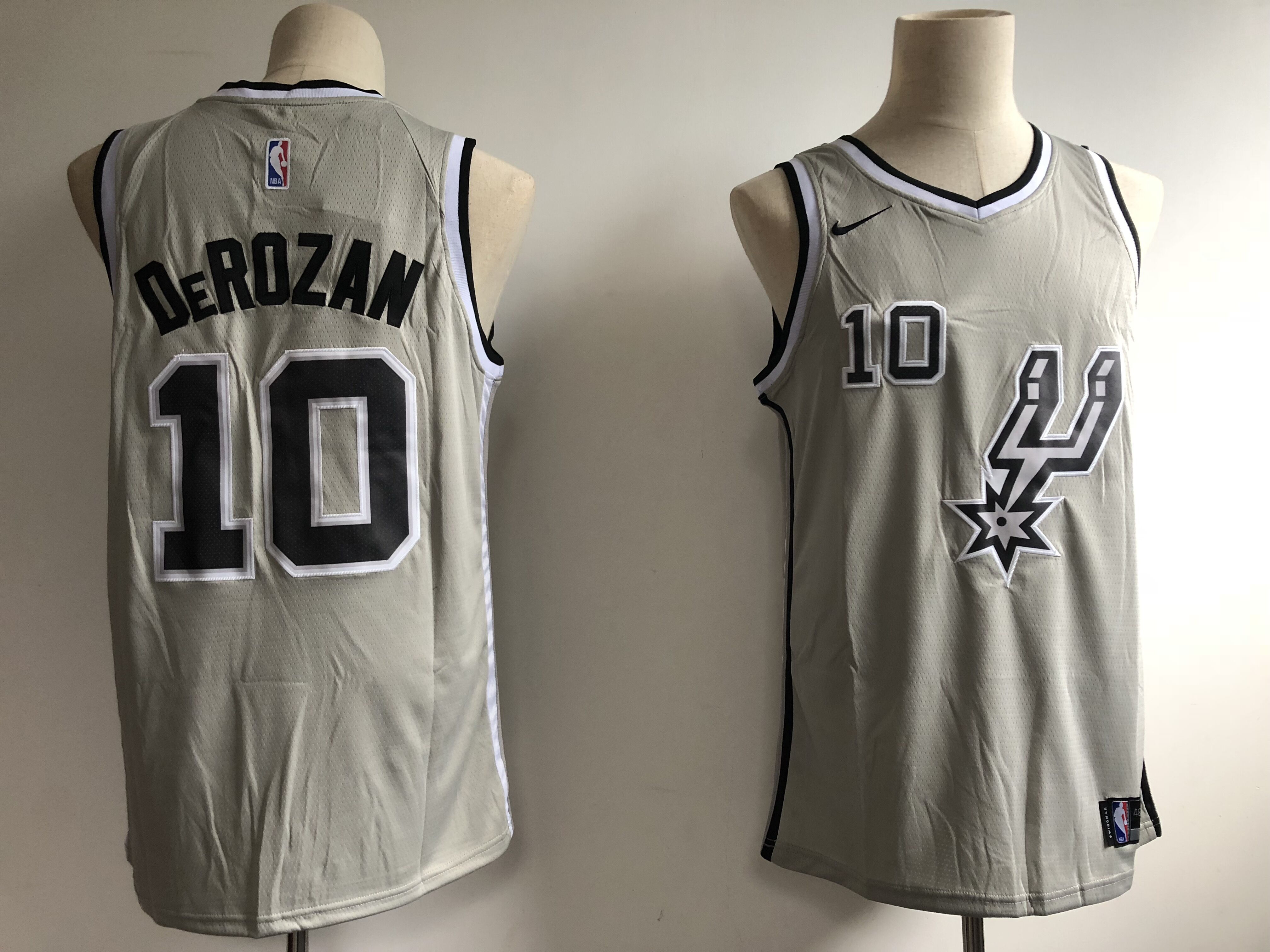 Men San Antonio Spurs #10 Derozan grey Game Nike NBA Jerseys->new york knicks->NBA Jersey
